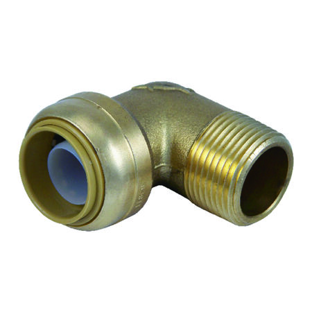 Anderson Metals 3/4 In. 90 Deg. Brass Elbow, CTS Polyethylene Pipe