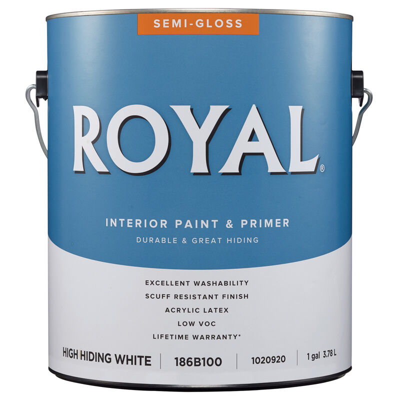 Royal SemiGloss High Hiding White Acrylic Latex Paint and Primer