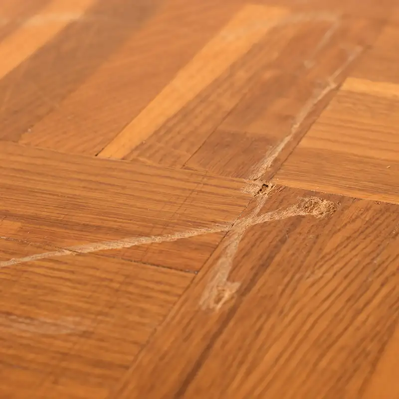 Deep scratches on hardwood floors