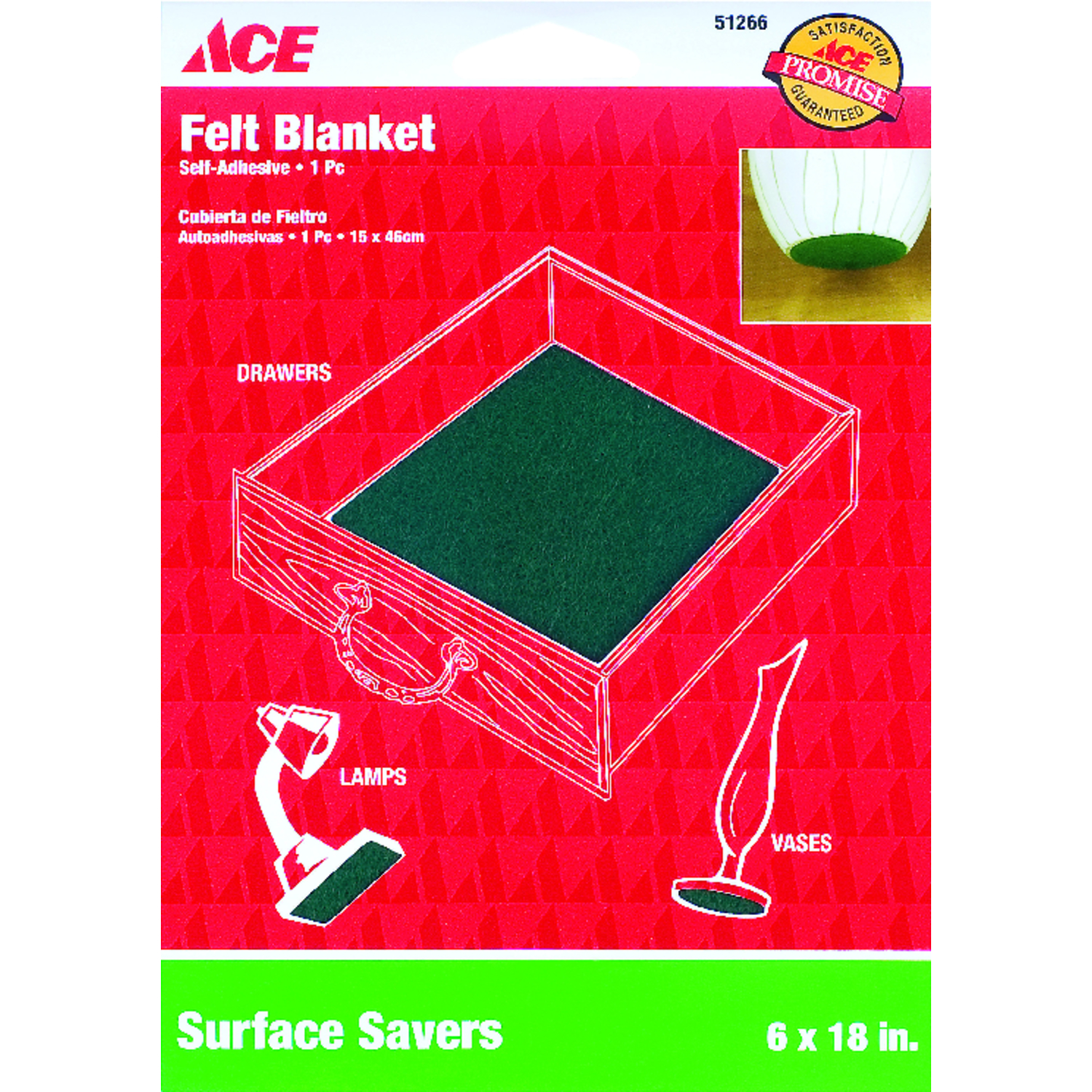 Green - 3mm thick felt sheet